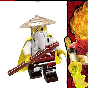 Boneco Bloco de Montar Ninjago Metre Wu