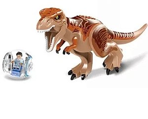 Bloco de Montar Dinossauro Indominus T-Rex com Esfera Jurassic World