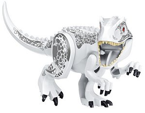 Bloco de Montar Dinossauro Rex Branco Jurassic World