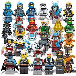 Boneco Bloco de Montar Ninjago – kit 24 Personagens (Heróis e Vilões)
