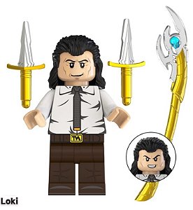 Boneco Bloco de Montar Vilão Loki Marvel (Deus da Trapaça)