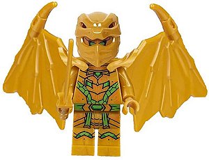 Boneco Bloco de Montar Ninjago Dragão Dourado Lloyd