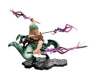 Boneco One Piece Roronoa Zoro com 3 Laminas