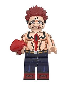 Boneco Bloco de Montar Jujutsu Kaisen Sukuna com Coração na Mão