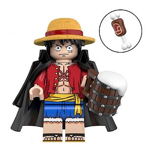 Boneco Bloco de Montar Chapéu de Palha Monkey D. Luffy One Piece