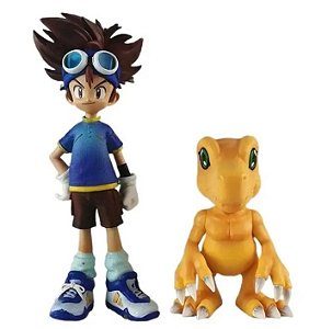 Boneco Digimon Tai Kamiya e Agumon