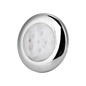 Luminária de Cabine 6 LED's 12V Azul em Aço Inox Para Embarcações