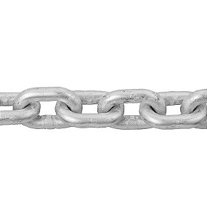 Corrente em Aço Galvanizado Calibrada Galvanizada a Fogo DIN 766 7 mm