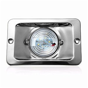 Luz De Alcançado Retangular Aço Inox Led Branco 2,2W 12V