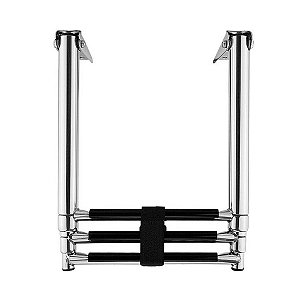 Escada Náutica 3 Degraus Aço Inox 316 280 X 370 mm (Fechada) Polida