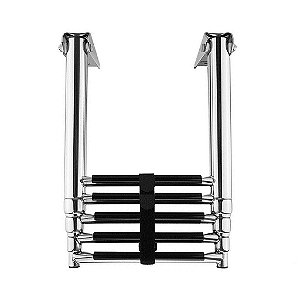 Escada Telescopica Náutica 5 Degraus em Aço Inoxidável Para Embarcações