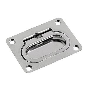 Puxador de Tampa em Aço Inox 75 x 55 mm Para Barcos Lanchas