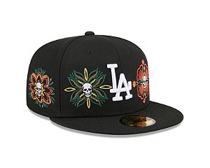 BONÉ NEW ERA 59FIFTY "LOS ANGELES DODGERS - SKULL E FLOWERS"