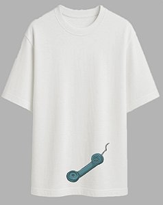 Camiseta Oversized Orelhão Antigo – Branca de Algodão