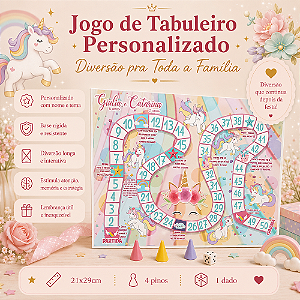 Jogo de Tabuleiro Personalizado - Lembrancinha Infantil