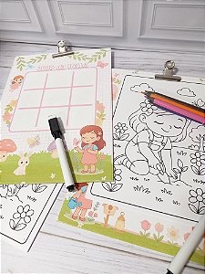 kit Prancheta com Jogo da Velha