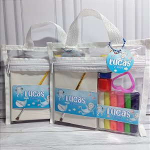 Kit Pintura e Atividades na Sacolinha com Ziper - Lembrancinha Infantil