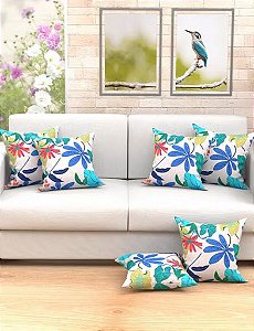 Jogo De Almofadas Floral Estampada 6 Unidades