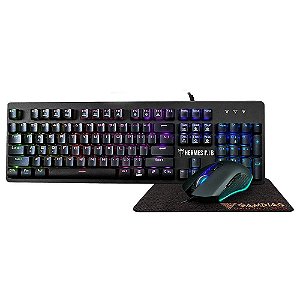 KIT GAMER TECLADO + MOUSE + MOUSE PAD GAMDIAS  HERMES P1B