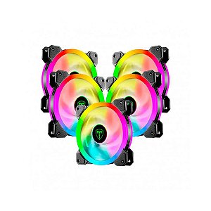 KIT COM 5 FANS 120X25MM T-TGF515 RGB PRETO