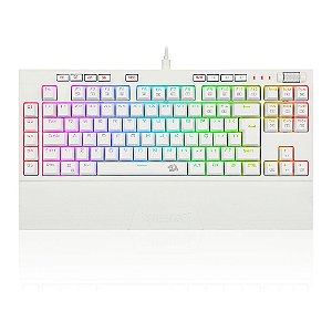 TECLADO OPTICO  RGB REDRAGON BROADSWORD PRO BRANCO RED