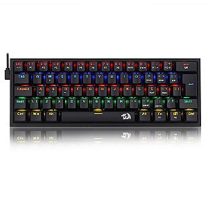 TECLADO GAMER FIZZ RAINBOW PRETO SWITCH MARROM