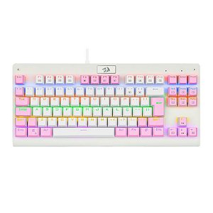 TECLADO REDRAGON DARK AVENGER BRANCO E ROSA BROWN