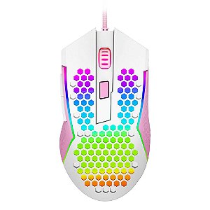 MOUSE REAPING ELITE RGB BRANCO COM ROSA