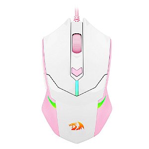 MOUSE GAMER REDRAGON CENTROPHORUS RGB BRANCO COM ROSA