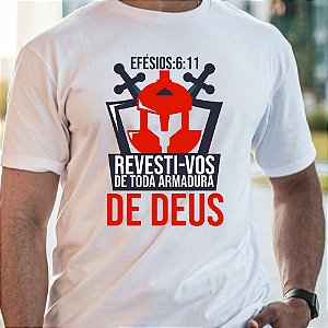 Camiseta Masculina Evangélica Gospel Armadura de Deus