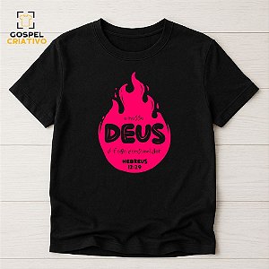 Camiseta Cristã Evangélica Fogo Consumidor Pink