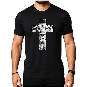 Camiseta Cristã Evangélica Leão Cruz