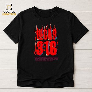 Camiseta Cristã Evangélica Lucas 3:16