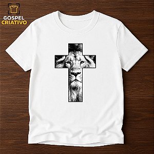 Camiseta Cristã Evangélica Leão Cruz