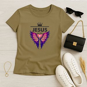 Baby Look Feminina Cristã BJ Jesus Asas