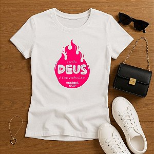 Baby Look Feminina Branca Cristã Deus