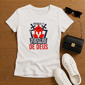 Baby Look Feminina Branca Cristã Batalha Espiritual