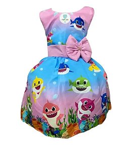 Vestido Luxo Temático Baby Shark B Tam.PP (1 Ano)