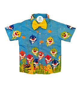 Camisa Temática Baby Shark Tam.PP (1 Ano)