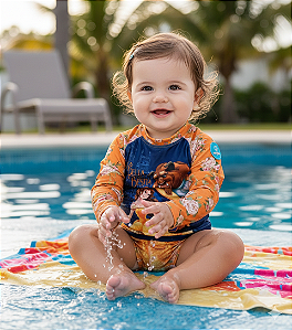 Conjunto Proteção Solar Bela e a Fera PP (meses a 1 ano)