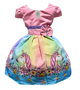 Vestido Temático Unicórnio Novo Tam.M (4-5 Anos)