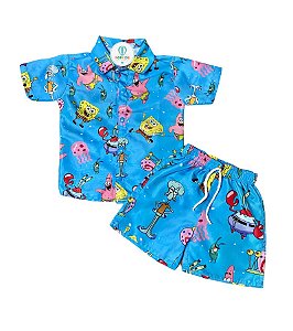 Conjunto Mauricinho Bob Esponja Tam.M (4-5 Anos)