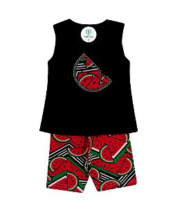 Conjunto Regata com Bermuda Melancia Tam.1