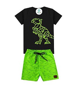 Conjunto Dino Neon Tam.4