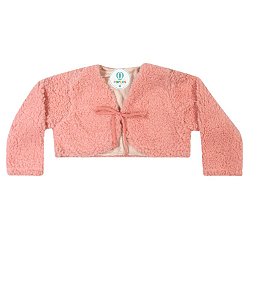 Casaco Bolero Teddy Pele Rosa Forrado Tam.2