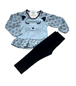 Conjunto Meia Estação Gatinha Azul Tam.1