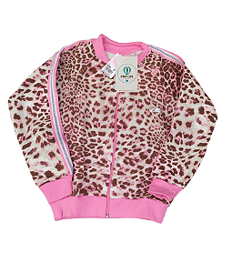 Jaqueta Animal Print Estampada Rosa Tam.6