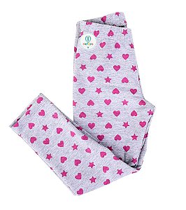 Legging Peluciada Corações Cinza Kyly Tam.6