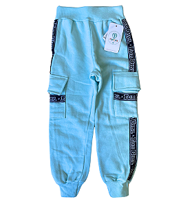 Calça Bolso Lateral e Faixa For Girl Azul Tam.4