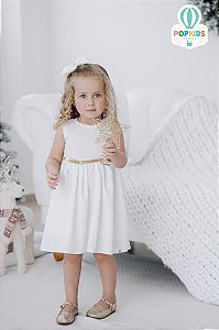 Vestido Social Com Cinto Laço Tam.3